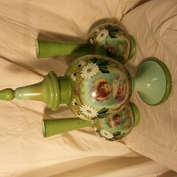 antique apothecary ? decanter hand painted looks very rare