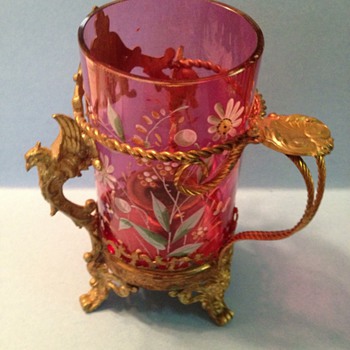 Enameled fairy lamp - Art Glass