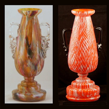 Welz Trophy Vases - A distinctive Shape in Distictive Decors - Art Glass