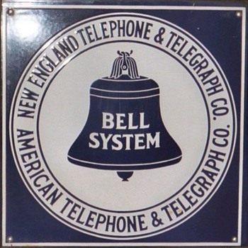 New England Telephone & Telegraph Square Porcelain Sign