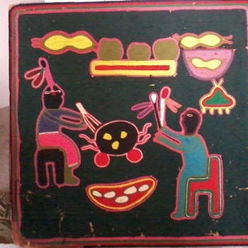 Huichol Yarn Painting-Very Old - Native American