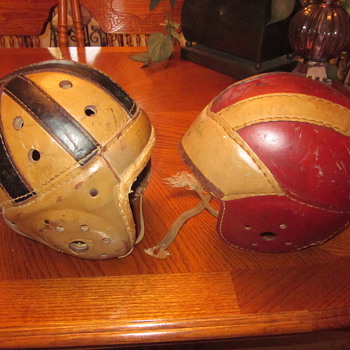 1930's Leather Football Helmets