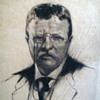 Theodore Roosevelt Etching Signed 1919 by Joseph Pierre Nuyttens
