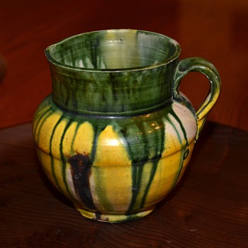 Small pitcher/creamer with drip glaze. - Art Pottery