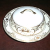 Noritake Gold Encrusted Flower Basket & Scroll Border Covered Butter Dish 