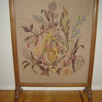 NEEDLEPOINT FIREPLACE SCREEN