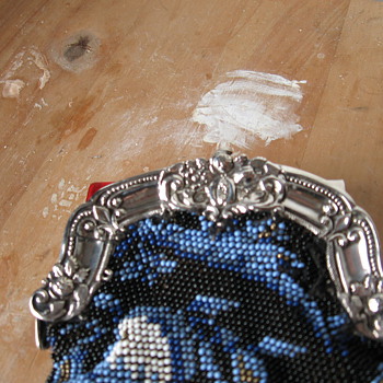 Silver wallet pre 1900 with silk inside
