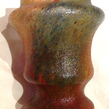 Czechoslovakia Sand Paper Finish Glass Vase - Art Glass