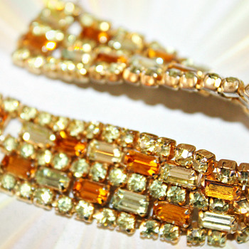 Sherman Bracelet With Citrine and Amber Stones - Art Deco