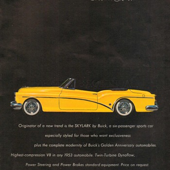 1953 - Buick Skylark Advertisement