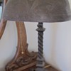 Cast iron twisted lamp