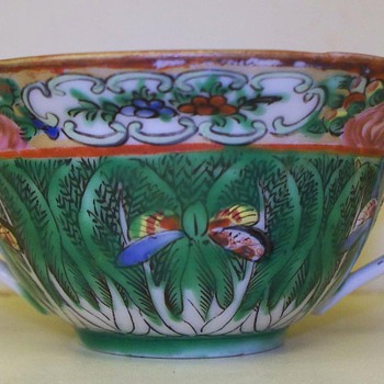 Double handle Tea Cup or Soup bowl - China- porcelain 