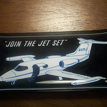 What is it? Glass clear-brown airplane ashtray - Tobacciana