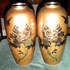 Beautiful  Painted Pair Of Vases from Japan