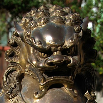 Buddhist Lion / Fu Dog - Gilded Bronze