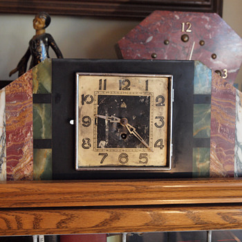 Four color marble REX Clock