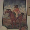 FOLK ART NATIVE AMERICAN OIL PAINTING