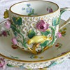 Elaborate Meissen Schneeball (Snowball) Cup and Saucer