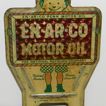 EN-AR-CO MOTOR OIL LICENSE PLATE TOPPER - Petroliana
