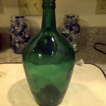 nice green flask like whiskey/liquor bottle - Bottles