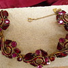 ruby red and pink prong set rhinestone bracelet unmarked can you id maker?