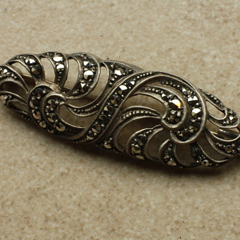 Silver and marcassite brooch