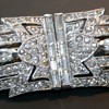 Art Deco Dress Clip Duette Rhinestone Costume Jewelry