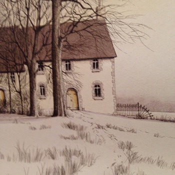 This is a pretty Picture of a cottage 