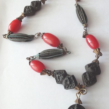Vintage Ethnic (Tunesia)Bakelite Necklace combined unknown material - Costume Jewelry