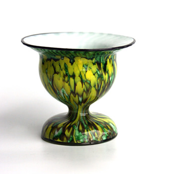 Welz Stripes and Spots squat vase - Art Glass