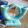 Candle holder England, Cee Pee Ware Eng.  J.?? and hand blown vase? These 2 items have bugged me for years, I would like inform