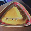 DeForest of California USA  / 8390 Orange and Gold Drip Glaze Ashtray/ Circa 1960's