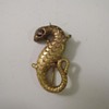 Antique French Eagle Head Mark 18K Gold Lizard Brooch Pin Unknown Maker Signed