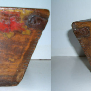 Antique Asian Wood Box, Iron Straps & Divided Center - Asian