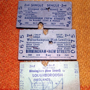 1966-birmingham new st station-railway tickets. - Railroadiana