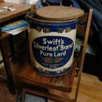 swifts  50 lb lard can  - Advertising