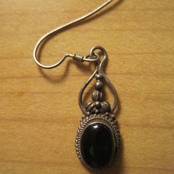 Unknown Black Sterling Silver Earring  - Fine Jewelry