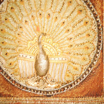 Bangladesh Peacock old folk art with beads, metal, and silver and god thread, embroided