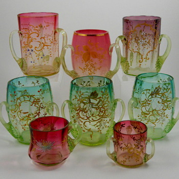 Tyg Vaseline (Uranium) Bohemian Glass Grouping - Glassware