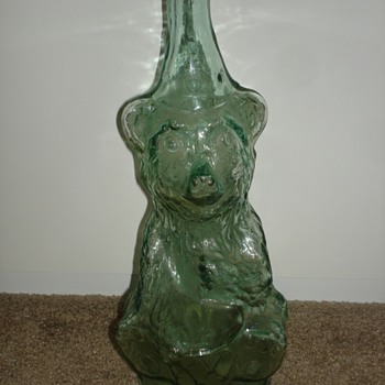 Funky Antique Glass Bear Bottle - Bottles