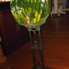 Vaseline Glass fish bowl with Stand