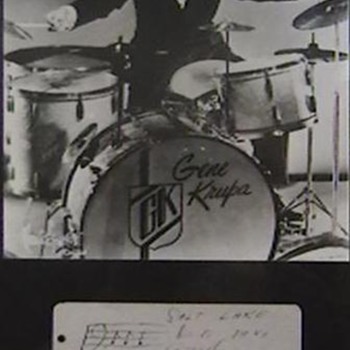 Jazz Drummer Gene Krupa Photo and Autographed Index Card