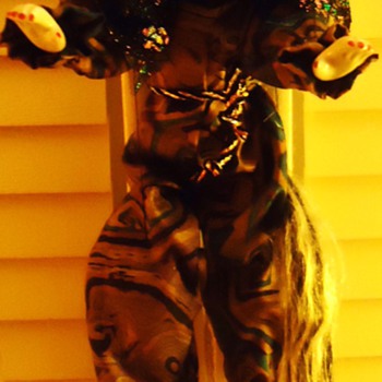 marionette puppet From? Indonesia? Cat Man!  Long Hair!