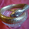 Whiting and Davis snake bracelet, gold tone.