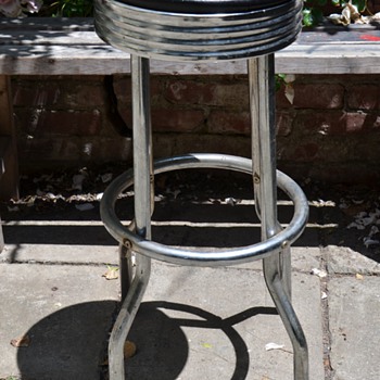 Old Chrome and Leather Barstool - another street find! - Furniture