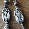 Huge French antique silver Grashopper earrings