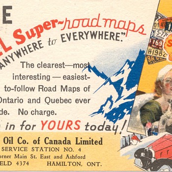 Road Map Advertising Postcard