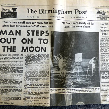 1969-british newspapers-moon landing-the birmingham post-25th anniv reprint. - Paper