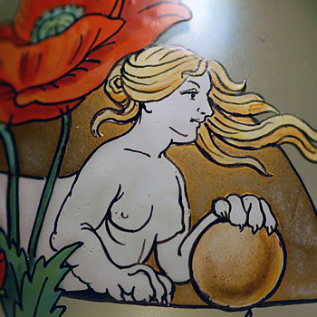 Symbolist Heckert Cyprus Glass & Enamel Vase by Max Rade