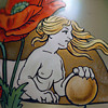 Symbolist Heckert Cyprus Glass & Enamel Vase by Max Rade